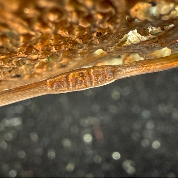 Vintage Silver Egyptian Filigree Gilt Heart Brooch in Filigree Design - Picture 8 of 12